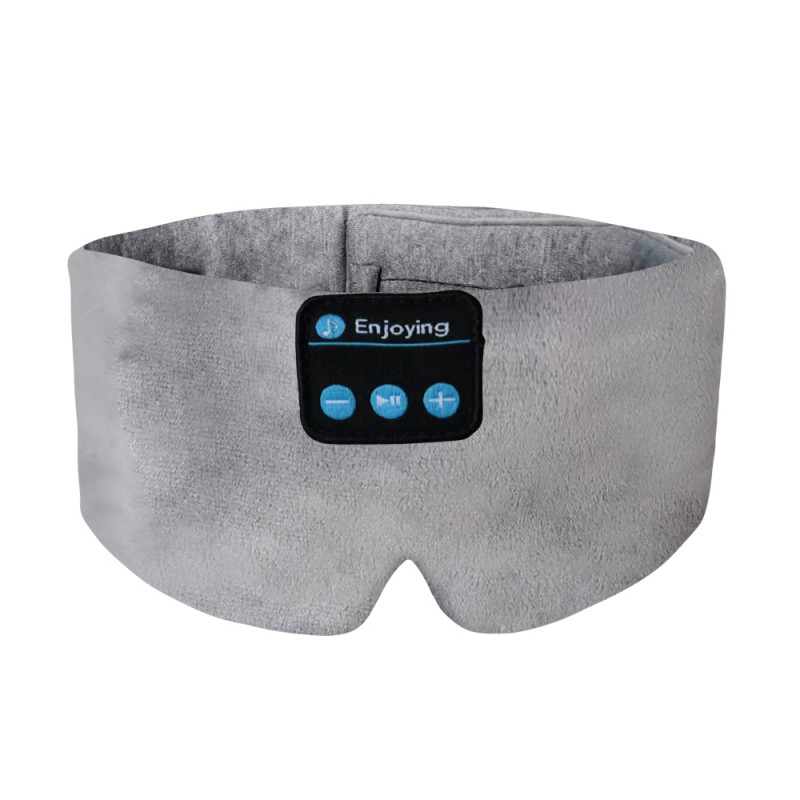 Cotton Bluetooth Sleep Eye Mask Headband Headphones Grey